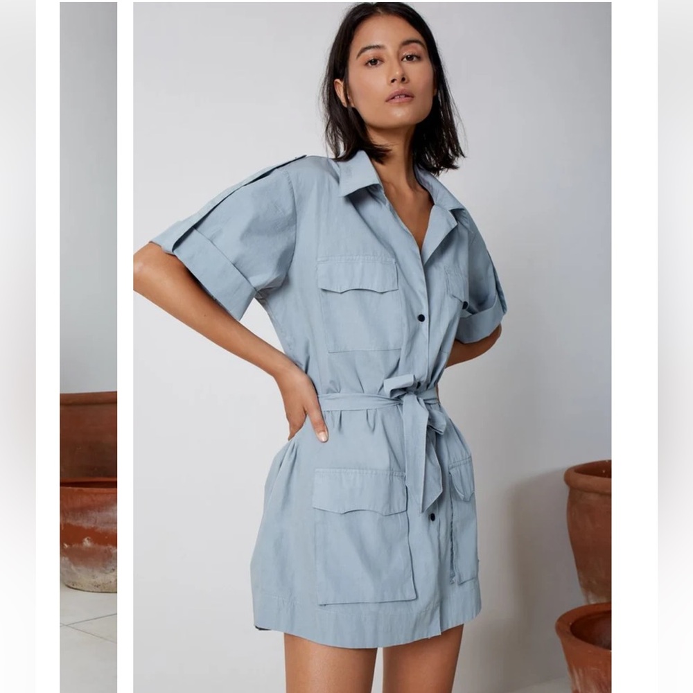SWF Mini Utilitarian Dress in Tranquil Blue